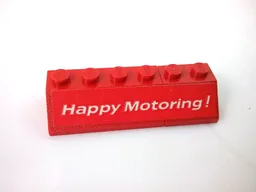 Stickered Assembly 6 x 2 x 1 with 'Happy Motoring !' Pattern Model Left Side (Sticker) - Set  554