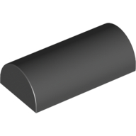 Lego Brick Curved 2 x 4 Double, No Studs, with Groove / Black