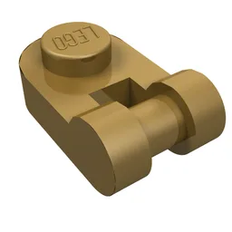 Plate Special 1 x 1 Rounded with Handle / Pearl Gold