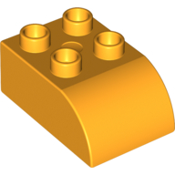 Lego Duplo Brick 2 x 3 with Curved Top / Bright Light Orange