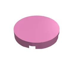 Tile Round 2 x 2 with Bottom Stud Holder / Dark Pink