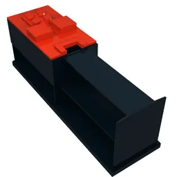 Battery Box, 9V 4 x 14 x 4 with Yellow Base [Complete Assembly] / Black