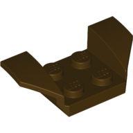 Lego Mudguard 2 x 4 with 2 x 2 Studs and Flared Wings / Dark Brown