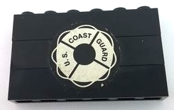 Lego Stickered Assembly 6 x 1 x 3 with Life Preserver with 'U.S. COAST GUARD' Pattern (Sticker) - Set 575-1
