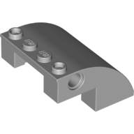 Lego Brick Curved 4 x 4 x 2 with Holes / Light Bluish Gray