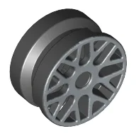 Wheel 11 x 6 with 8 'Y' Spokes and Silver Outline / Black