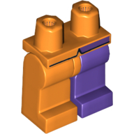 Lego Hips and Dark Purple Left Leg, Orange Right Leg with Coattails Print / Orange
