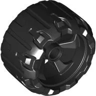 Wheel 37mm D. x 22mm, Pin Hole / Black