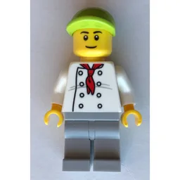 Chef, Red Neckerchief, Light Bluish Gray Legs, Lime Cap