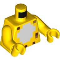 Torso, Pixelated White Fur, Black Leopard Spots Print, Yellow Arms and Hands / Yellow