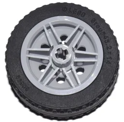 Wheel 30mm D. x 14mm with Black Tire 43.2 x 14 Solid (56904 / 30699)