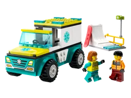 Emergency Ambulance and Snowboarder