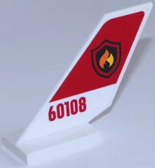 Tail Shuttle with Fire Logo Badge on Red Background and Red '60108' on White Background Pattern on Both Sides (Stickers) - Set 60108