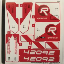 Sticker Sheet for Set 42092-1 / [No Color/Any Color]