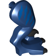 Lego Animal Body Part, Dinosaur, Raptor Leg, Right, with Pin, Black Claws, Blue Stripes