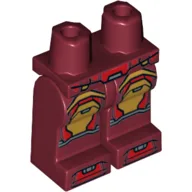 Hips and Dark Red Legs with Iron Man Red and Gold Panels and Knee Print / Dark Red