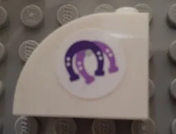Slope, Curved 3 x 1 x 2 with Hollow Stud with Horseshoes Pattern Model Right Side (Sticker) - Set 41057