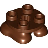 Feet, 2 x 2 x 2/3 with 4 Studs on Top / Reddish Brown