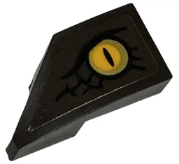 Wedge 2 x 1 x 2/3 Right with Bright Light Orange Dragon Eye and Black Scales Pattern (Sticker) - Set 76406