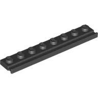 Plate Special 1 x 8 with Door Rail / Black