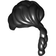 Lego Hair Long, Swept Back Bangs, Long Braid over Left Shoulder / Black