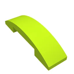Brick Curved 4 x 1 Double, No Studs / Lime