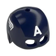 Helmet / Mask, Top Hole, White Wings, White 'A' Print (Captain America) / Dark Blue