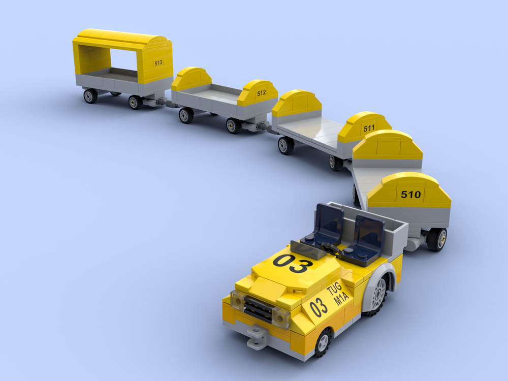 Lego Airport Tug with Luggage Carts