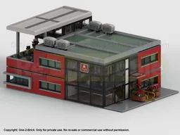 Modern Fire Station Building – Highly Detailed Minifig-Scale Model