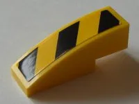 Slope, Curved 3 x 1 with Black and Yellow Danger Stripes Pattern, Model Left (Sticker) - Set 8043