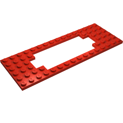 Lego Plate Special 6 x 16 with Motor Opening Wide / Red
