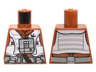 Lego Torso SW Resistance Pilot Flight Suit with Straps and Black Hose Pattern