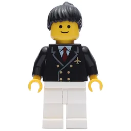 Pilot - Black Torso, White Legs, Black Hair