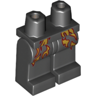 Lego Hips and Black Legs with Red and Gold Flames / Black