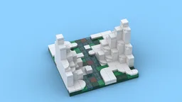 Small 16 x 16 snowy mountain