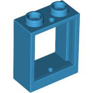 Lego Window 1 x 2 x 2 Flat Front / Dark Azure