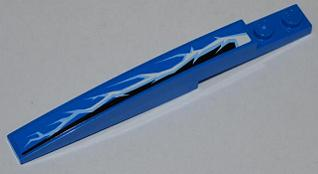 Lego Slope, Curved 10 x 1 with Lightning Pattern Model Left Side (Sticker) - Set 9442