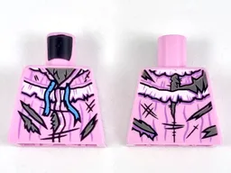 Torso Nightgown, Torn and Ripped Pattern / Bright Pink