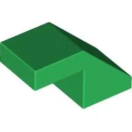Brick Sloped 45° 2 x 1 with 2/3 Inverted Cutout and no stud / Green