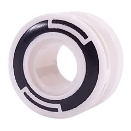 Wheel 11 x 8 with Center Groove, One Smooth Side with Black Circles Print / White