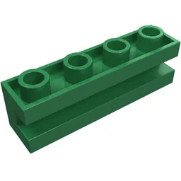 Brick Special 1 x 4 with Groove / Green