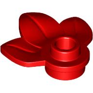 Lego Plant, Plate 1 x 1 Round with 3 Leaves / Red