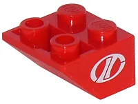 Slope, Inverted 45 2 x 2 with Flat Bottom Pin with White Stylized 'LT' Racing Logo Pattern on Both Sides (Stickers) - Set 8210