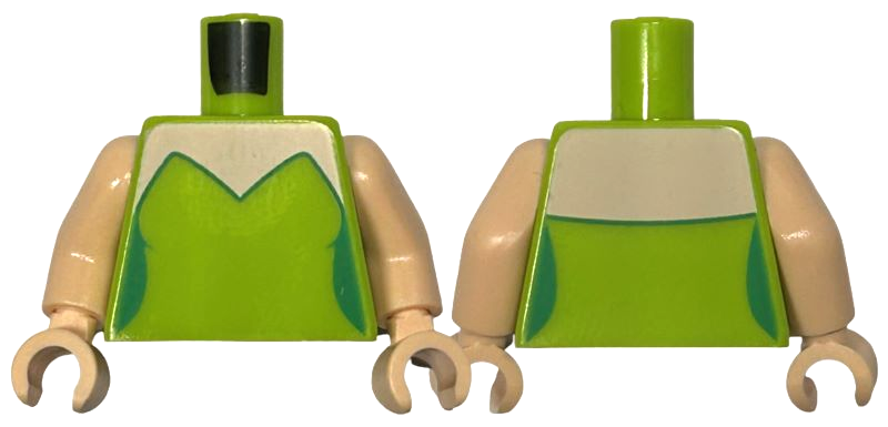 Lego Torso Female Strapless Top with Light Nougat Neck, Straight Cut Across Back Pattern / Light Nougat Arms / Light Nougat Hands
