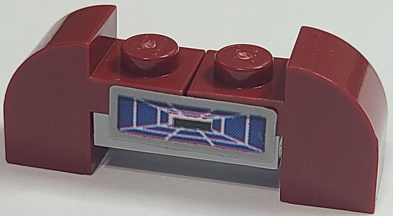 Lego Stickered Assembly 4 x 1 x 1 1/3 with Blue Target Screen Pattern (Sticker) - Set 7676