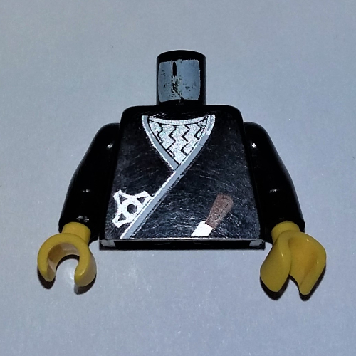 Lego Torso Robe, Brown Dagger, Silver Star, Silver Zigzags Print, Black Arms, Yellow Hands / Black