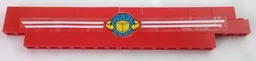Stickered Assembly 21 x 1 x 3 with Box and Arrows and Globe on White Stripes Pattern Model Left Side (Sticker) - Set 6542