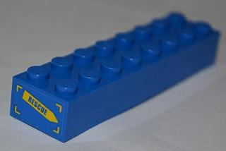 Lego Brick 2 x 8 with 'RESCUE' on Yellow Arrow Pattern on End (Sticker) - Set 4439