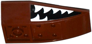 Lego Wedge 6 x 4 Triple Inverted Curved with Mouth with White Pointed Teeth Pattern on Both Sides (Stickers) - Set 70601