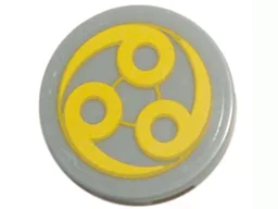 Tile, Round 2 x 2 with Yellow Circles Pattern (Sticker) - Set 7678